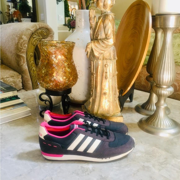 Adidas Womens Neo City Racer Running Shoes Blue F38594 Low Top Lace Up 10 M - Picture 7 of 10